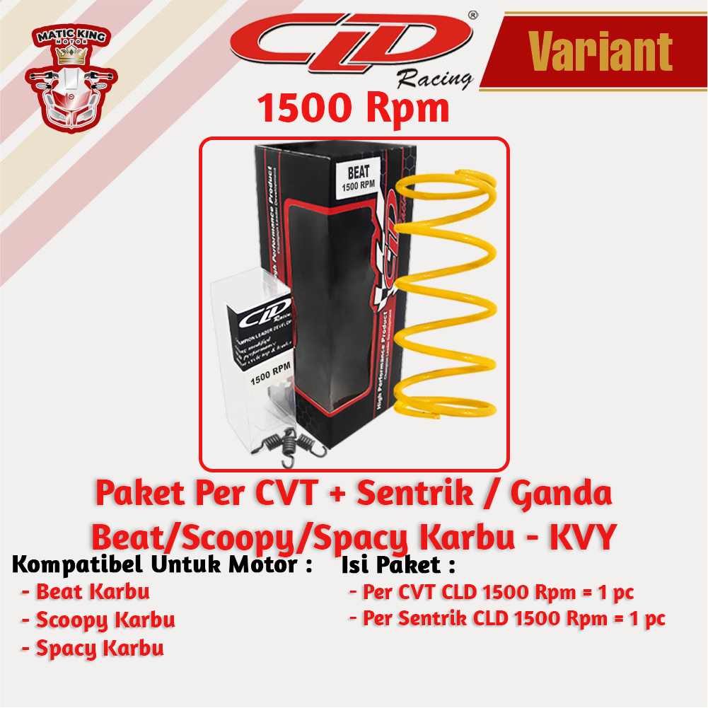 Paket Per CVT Sentrik Ganda Racing Honda Beat Vario Scoopy PCX Genio Deluxe Spacy CLD 1000/1500 RPM