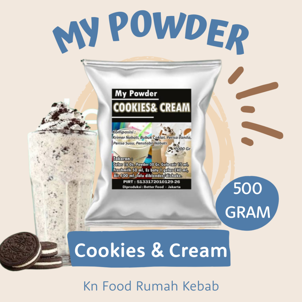 

Bubuk Minuman Cookies n Cream 500gr || Cookies n Cream Powder - 500 gram