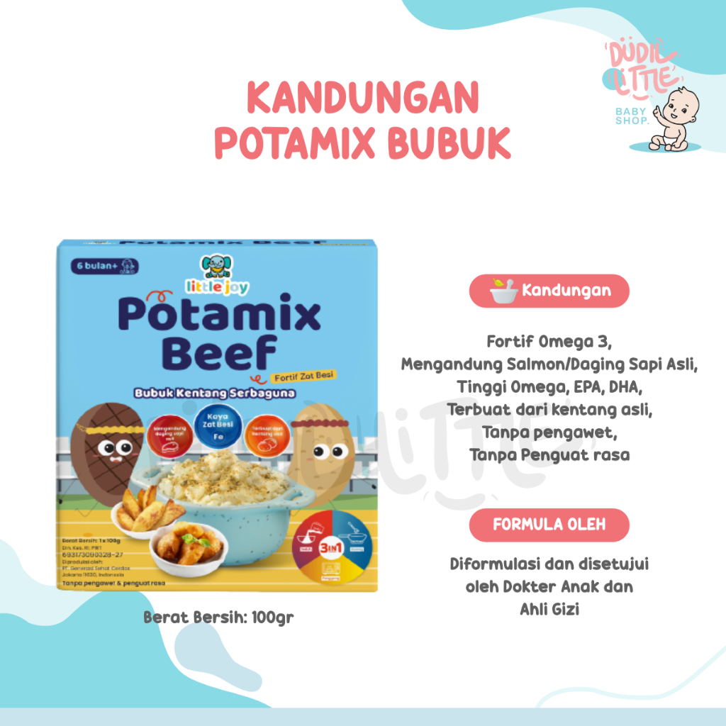 Little Joy Potamix Salmon Beef BB Booster mpasi tanpa gula dan garam 100% bahan Alami