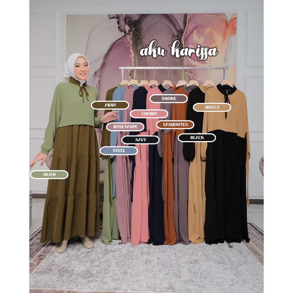 Gamis cringkel AILIN LIANA aku karissa dress pesta simpel mewah kringkel premium dan MARWAH CERUTY