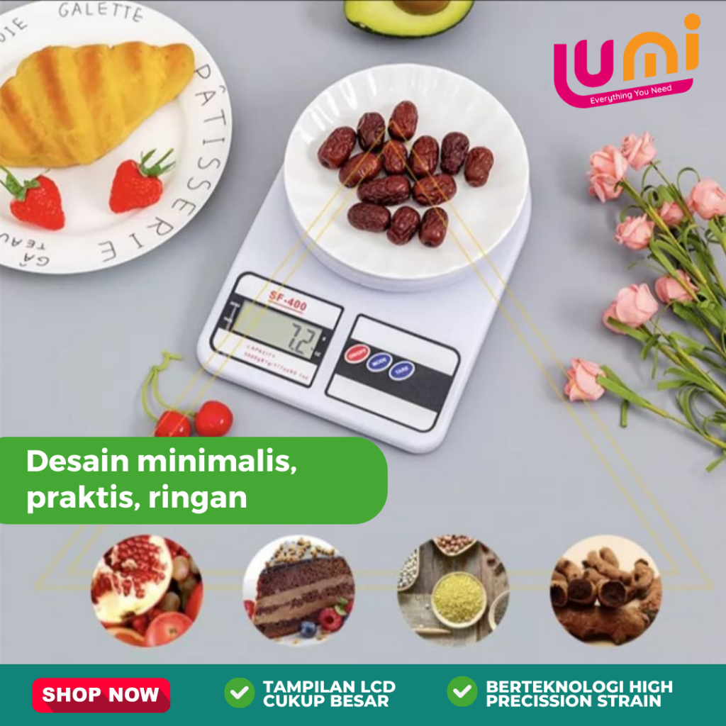 Timbangan Mini Digital Charge LED Peralatan Dapur Electronic Portable Kitchen Scale 10kg Taffware Digipounds Alat Bantu Ukur Berat Makanan Kopi Elektronik Rumah Serbaguna Akurasi 0.1g