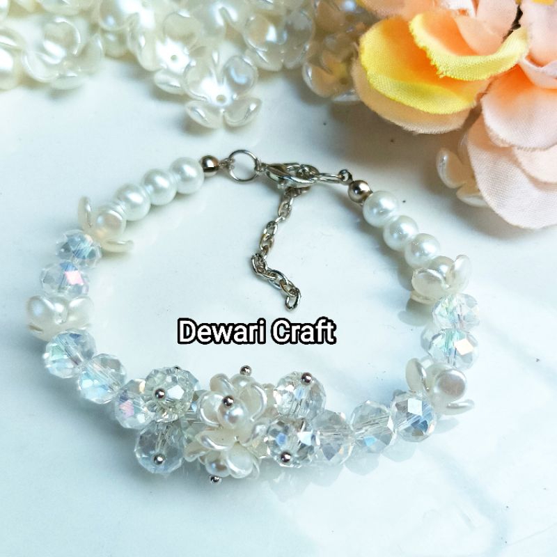 gelang kristal /gelang jade / gelang manik manik/ gelang mutiara kristal