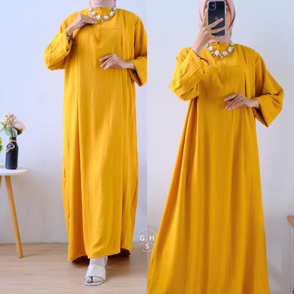 MAISA GAMIS MAXI LONG DRESS WANITA BUSUI CRINCLE AIRFLOW PREMIUM (RPA)