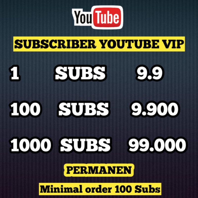 JASA SUBSCRIBER YOUTUBE PROMO UNTUK MONETISASI