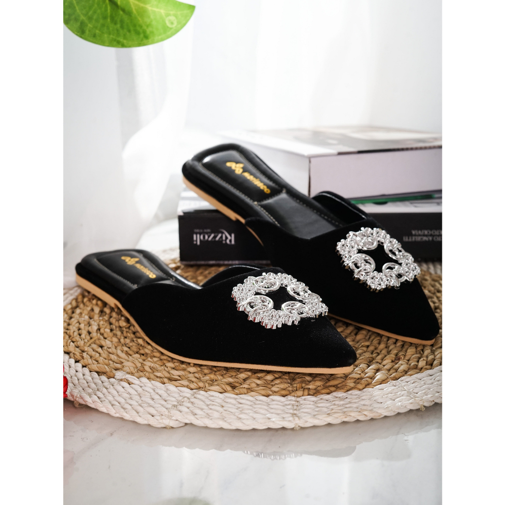 Sandal Flat Wanita Mules Clarice B-RN 01