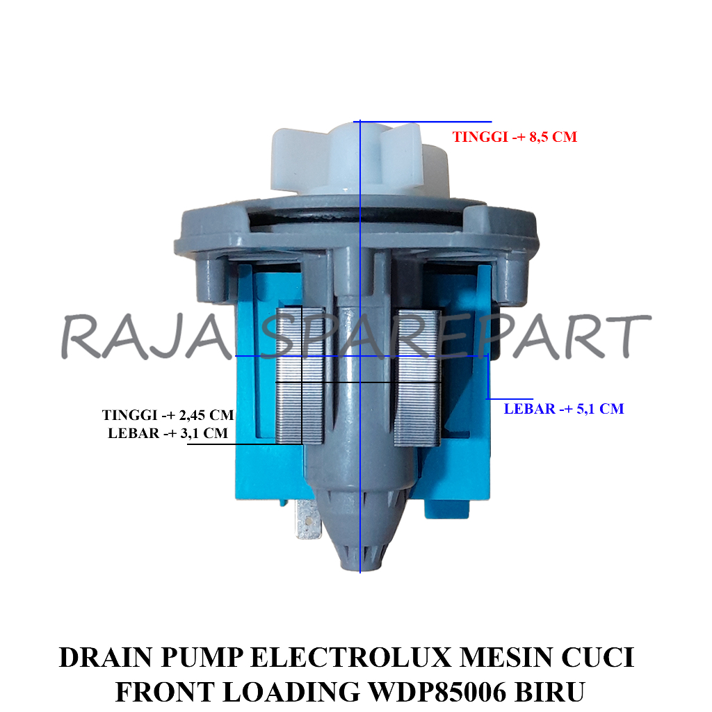 DRAIN PUMP KIPAS MESIN CUCI FRONT LOADING ELECTROLUX WDP85006 BIRU