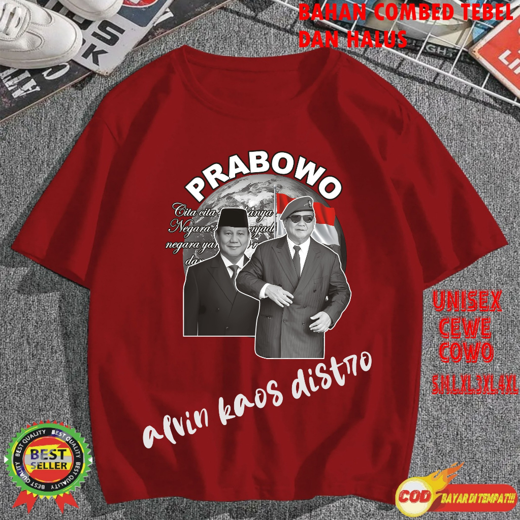 Terviral Kaos dtf pr4bowo KAOS MURAH  Kaos Putih Hitam Kaos Terlaris No 1 Promo Diskon