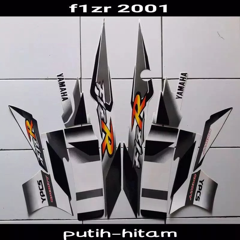 sticker striping yamaha fizr 2001 2002 hitam putih list body standar berkualitas