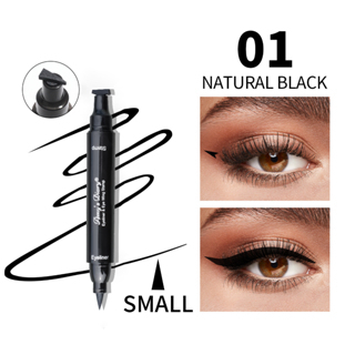 NUZ Eyeliner Stamp 2 In 1 Waterproof Liquid Eyeliner Pensil Waterproof Ukuran Stamp Small-Hitam