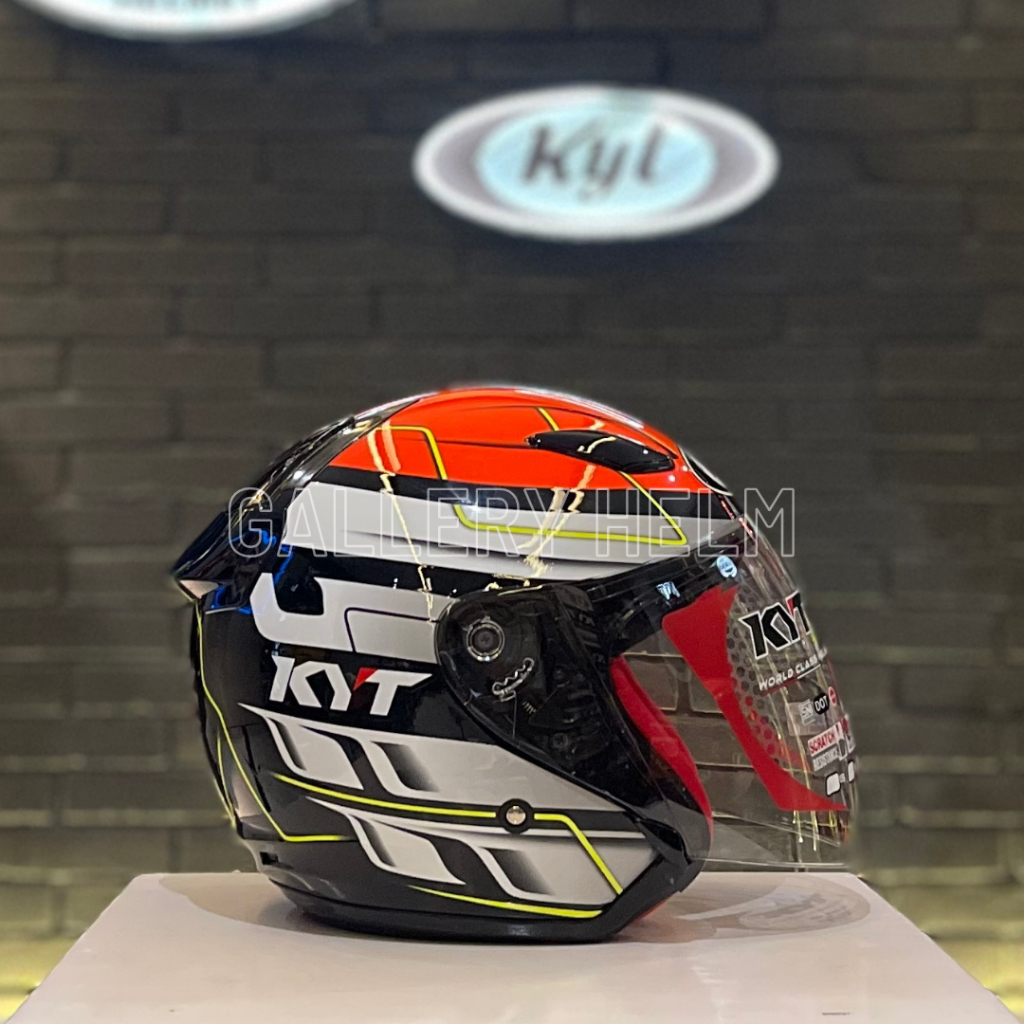 KYT DJ Maru #13 Black Red Fluo Yellow Fluo / KYT DJ Maru Seri 13 Black Red Fluo Yellow Fluo / KYT DJ