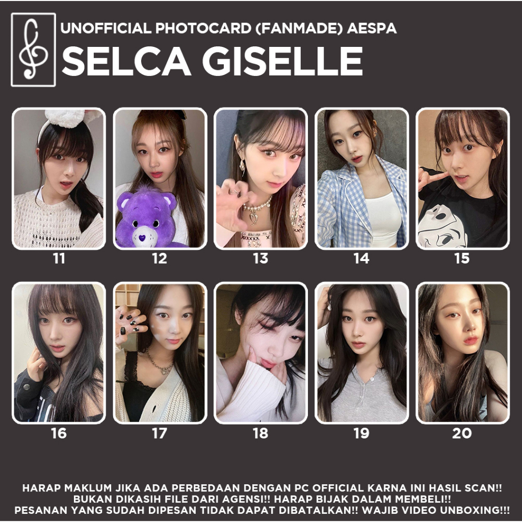 [AESPA] SELCA GISELLE PHOTOCARD UNOFFICIAL