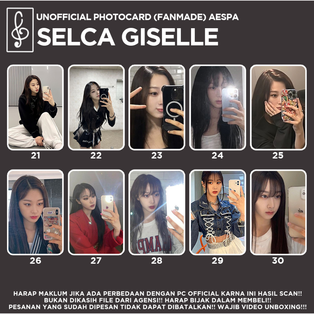 [AESPA] SELCA GISELLE PHOTOCARD UNOFFICIAL