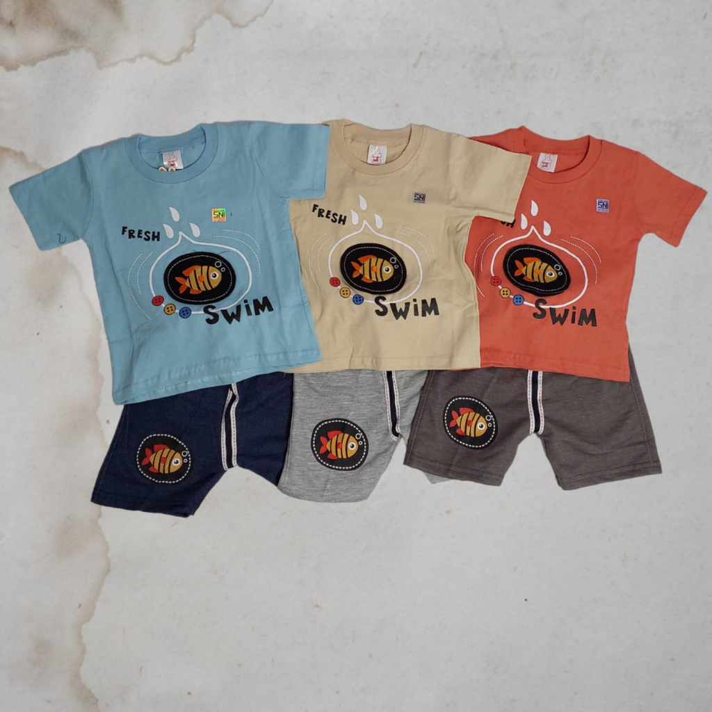 STELAN STEP ONE BAJU DAN CELANA MIX GAMBAR ANAK LAKI-LAKI