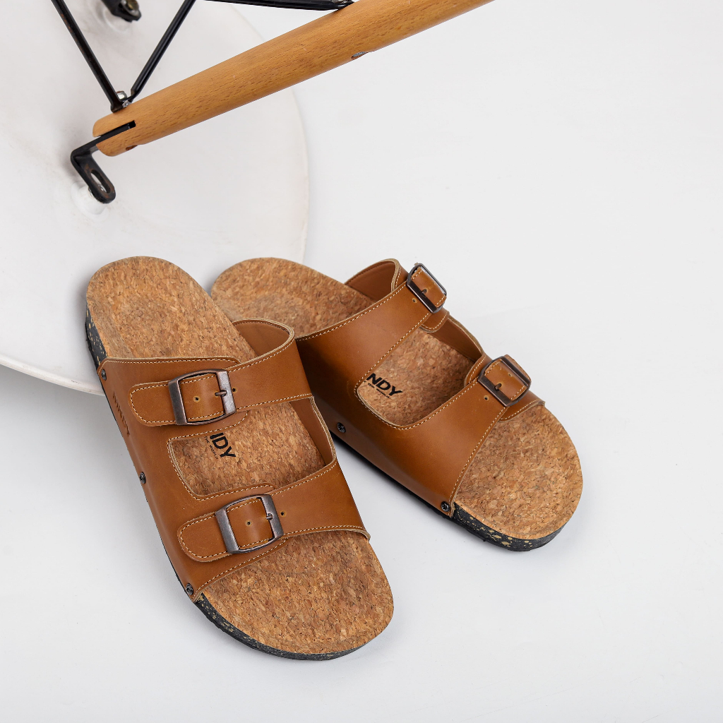 ANT X MNDY - BUNDLING - Sandal Slop Kulit Casual UNISEX - Yuno Coco x Zeneca Khaqi