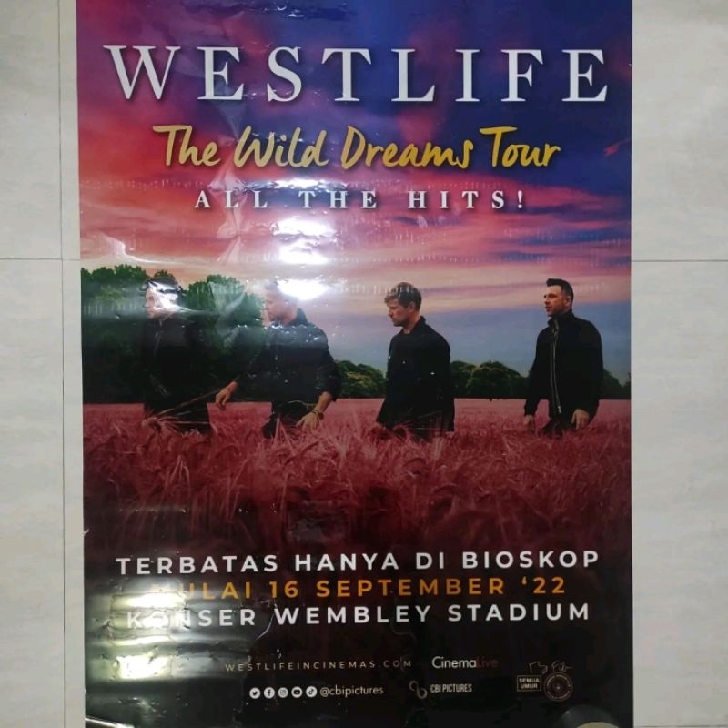POSTER LOBBY BIOSKOP ORI Konser Westlife - Wild Dreams Tour All Wembley