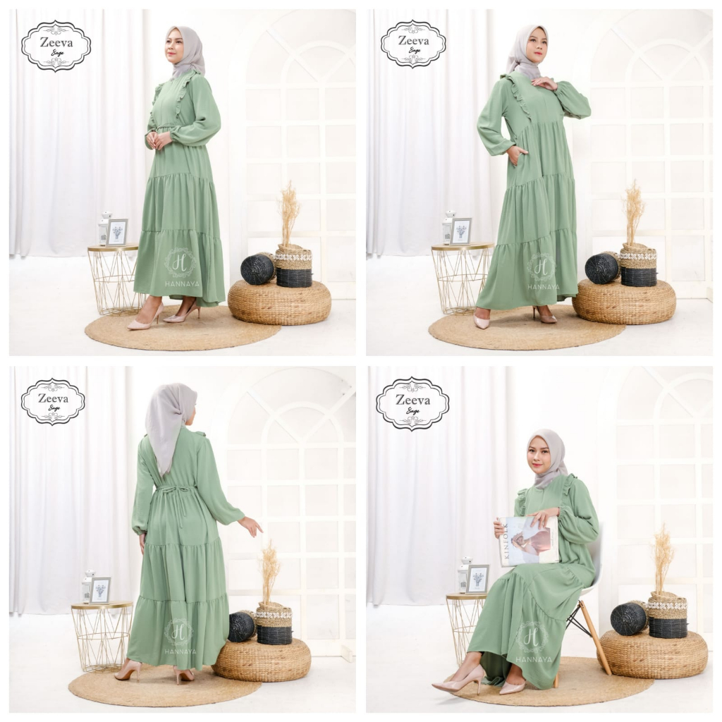 GAMIS TERBARU ZEEVA DRESS  BY HANNAYA VARIASI WARNA 2