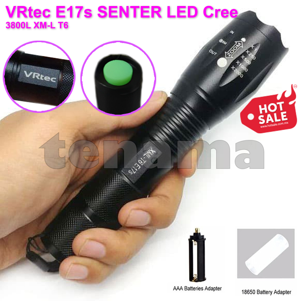 Flashlight Senter E17S Mini LED Cree XM-L T6 3800 Lumens