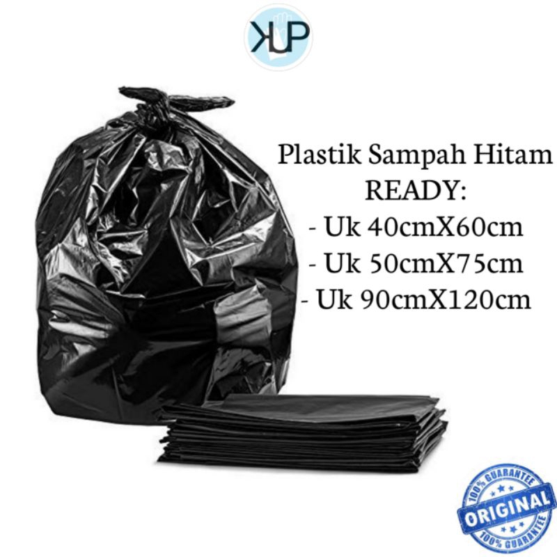 Plastik Sampah Hitam Uk 40x60, 90x120, 50x75 / Kantong Sampah Hitam