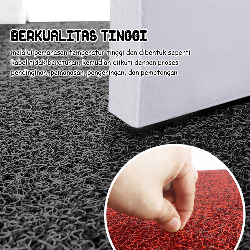 Keset Mie Bihun PVC Keset Rumah Anti Slip Ukuran 60cm x 40cm Ketebalan 1cm Kualitas Premium  - D8A1