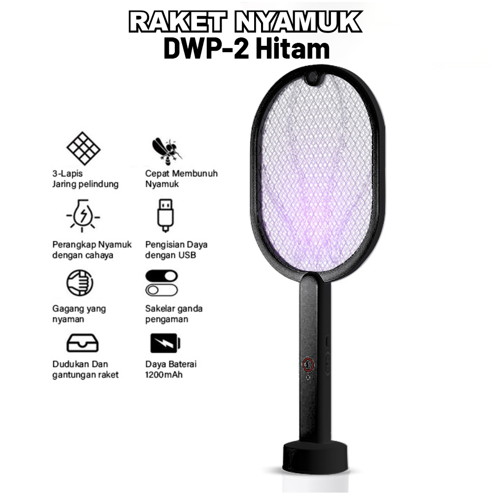 Raket nyamuk insect killer Dapat digantung 2 in 1 canggih efektif Rak Nyamuk Listrik DWP WORLDHOME66