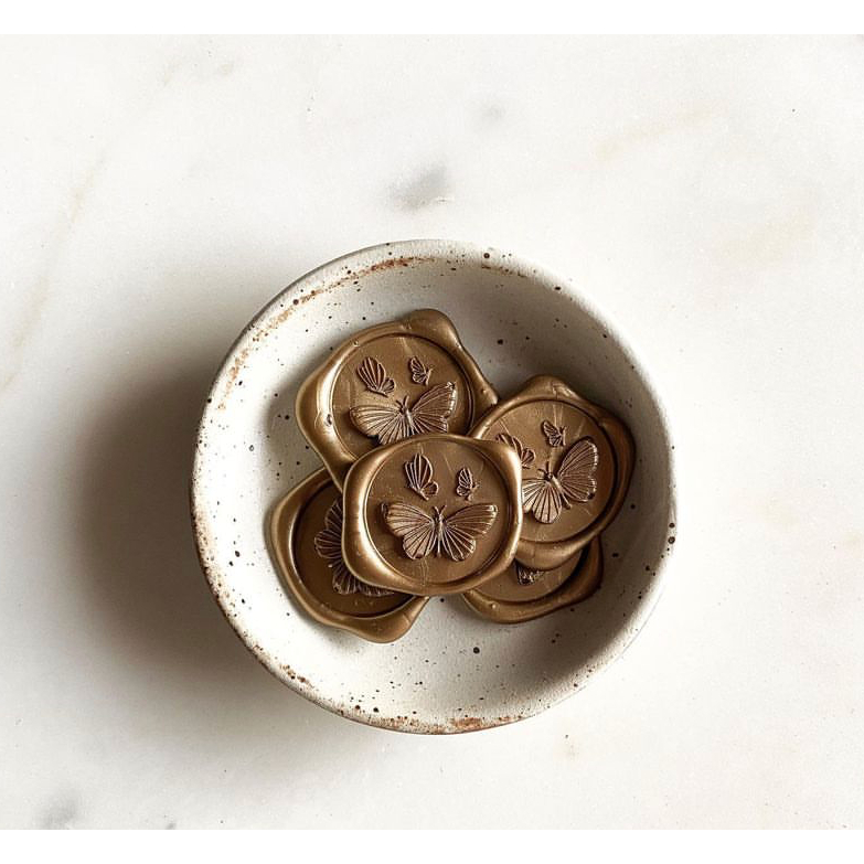 

3 Butterfly (GOLD) 1 Pcs coin wax seal instan stempel segel lilin undangan vintage