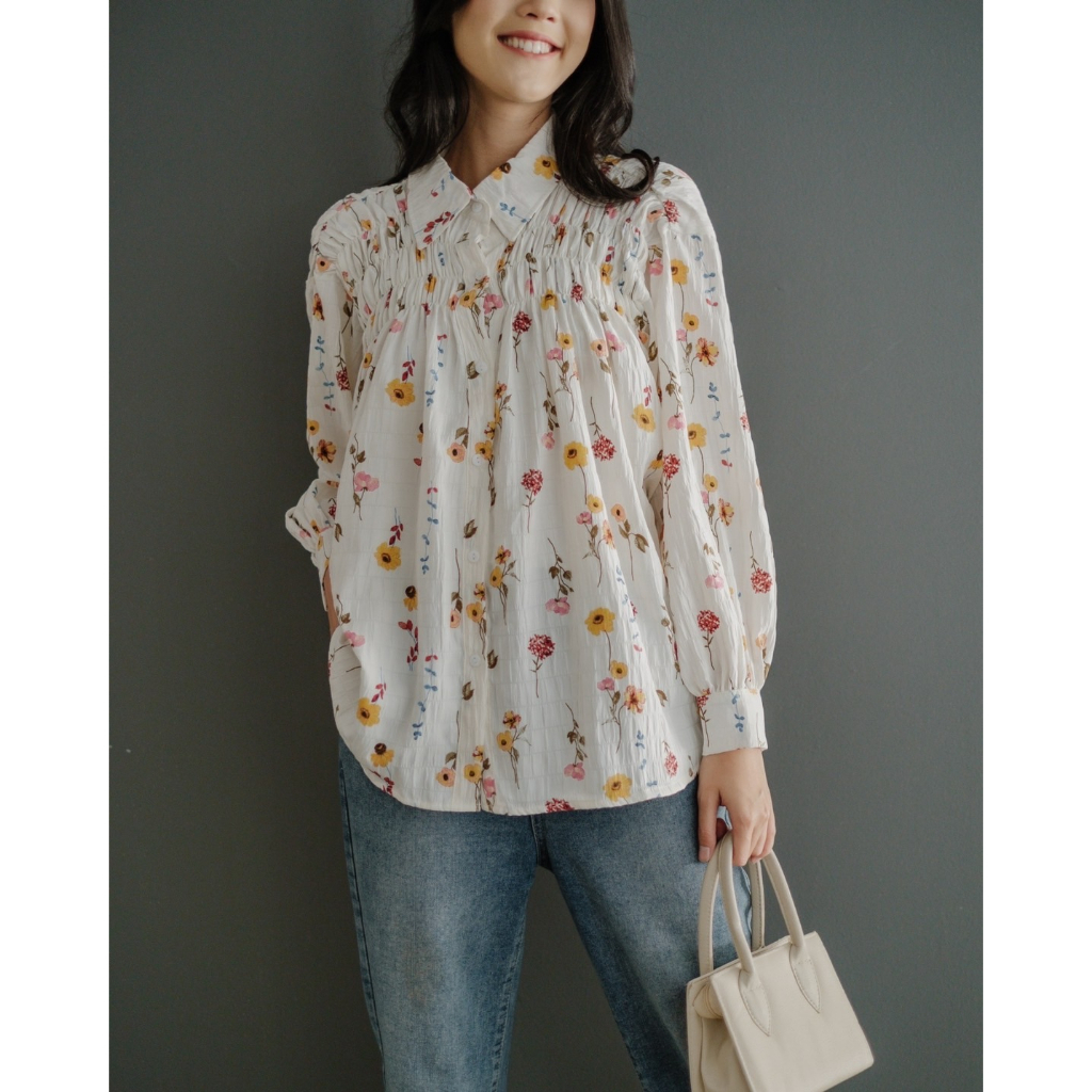 Myrubylicious GADIRA SHIRT KODE BN2747 | SHIRT | KEMEJA WANITA | KEMEJA MOTIF | KEMEJA BUNGA