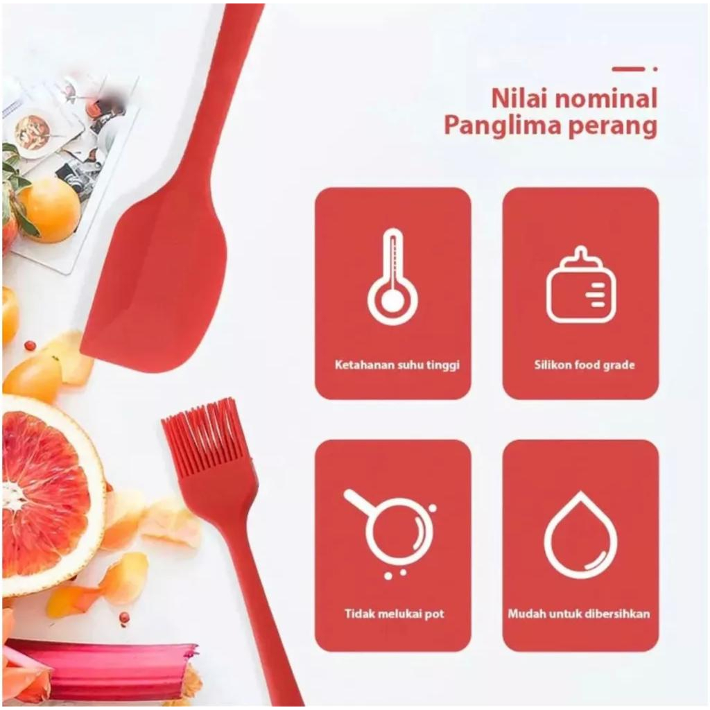 STV Spatula Set Peralatan Masak Sutil Silikon Non Stick Cooking Tools Isi 5 Pcs / tahan panas