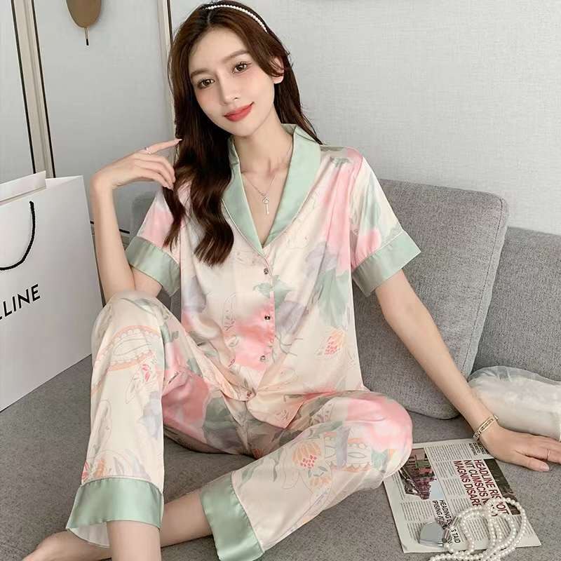 BAJU TIDUR PIYAMA SATIN IMPORT WANITA SATEN PREMIUM MURAH NYAMAN