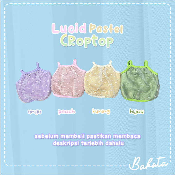 Baju Kucing Model Croptop Lucid Pastel untuk kucing dan anjing Kecil model Casual | Crop Top Bakuta