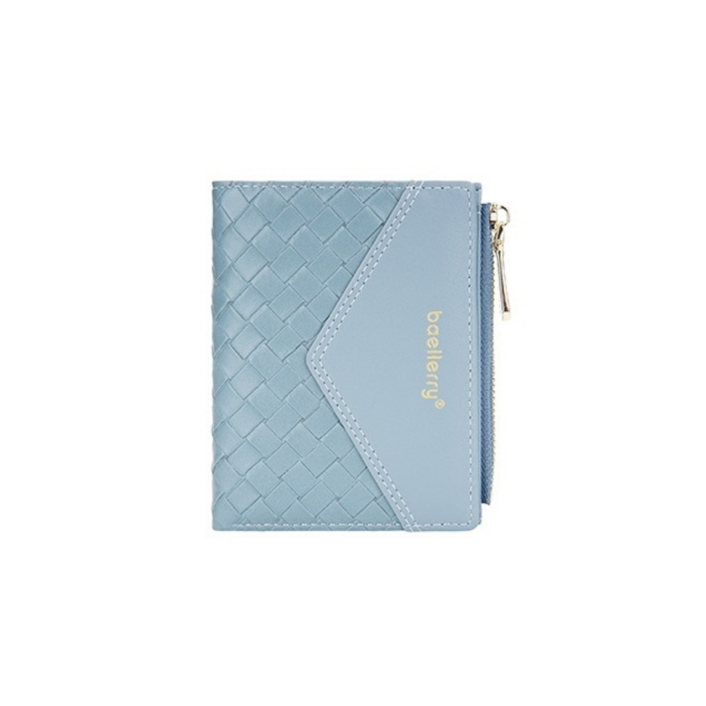 DOMPET LIPAT WANITA KULIT PREMIUM BRANDED REMAJA IMPORT BAELLERRY ORIGINAL WA717B2 KEKINIAN MURAH BATAM PENDEK CORALIE MINI SLOT KARTU RESLETING UANG KOIN KOREA KECIL CEWEK LUCU SIMPLE BIRU