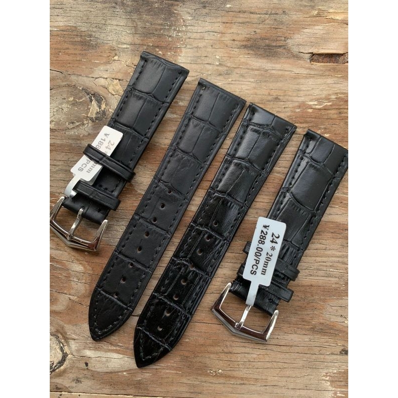 Strap tali jam tangan kulit motif import buckle istimewa 24MM