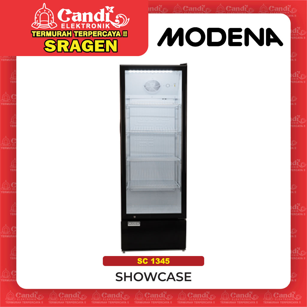 MODENA Showcase 1 Pintu 4 Rak 340 Liter - SC-1345