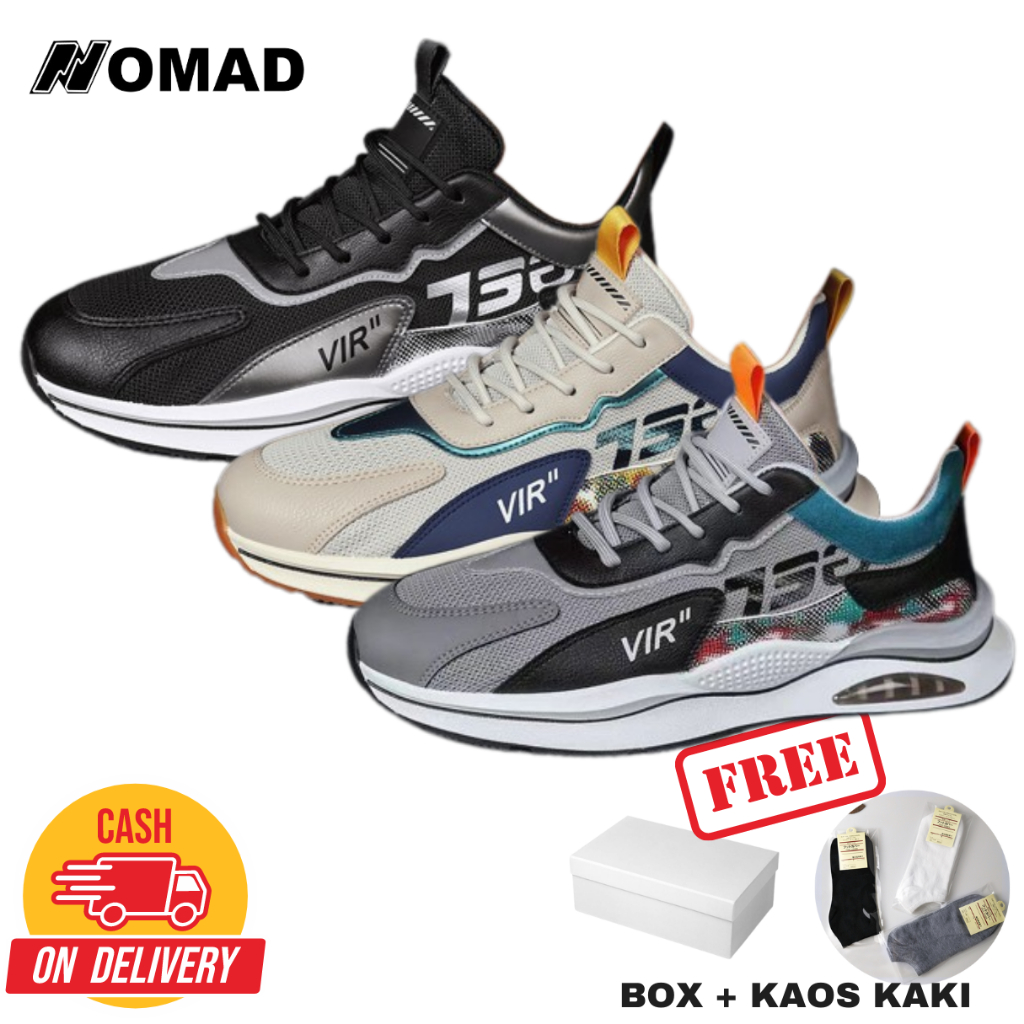 Nomad Elang Sepatu Sneakers Fashion Running S27 Gratis Kaos Kaki