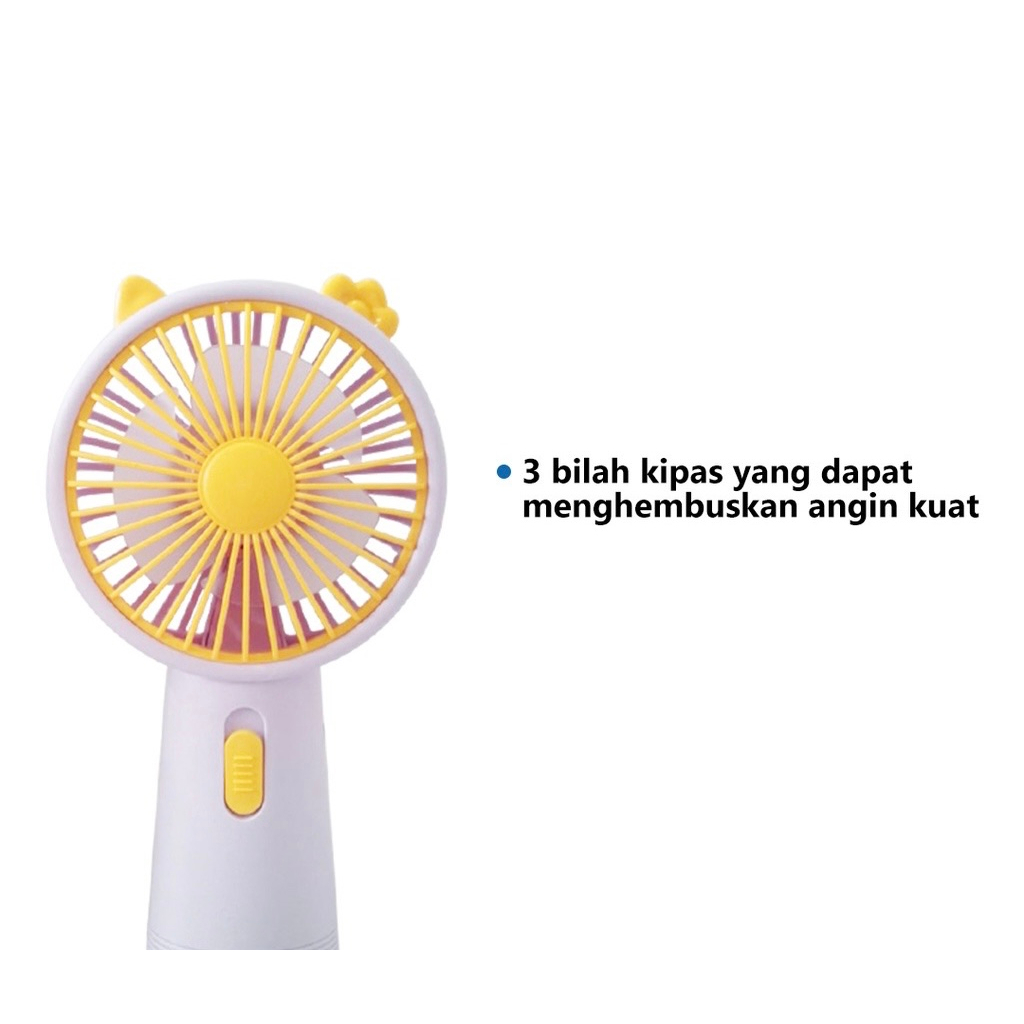 Kipas Angin Portable 2 in 1 Mini tancap Portable usb charger gambar lucu Cute karakter