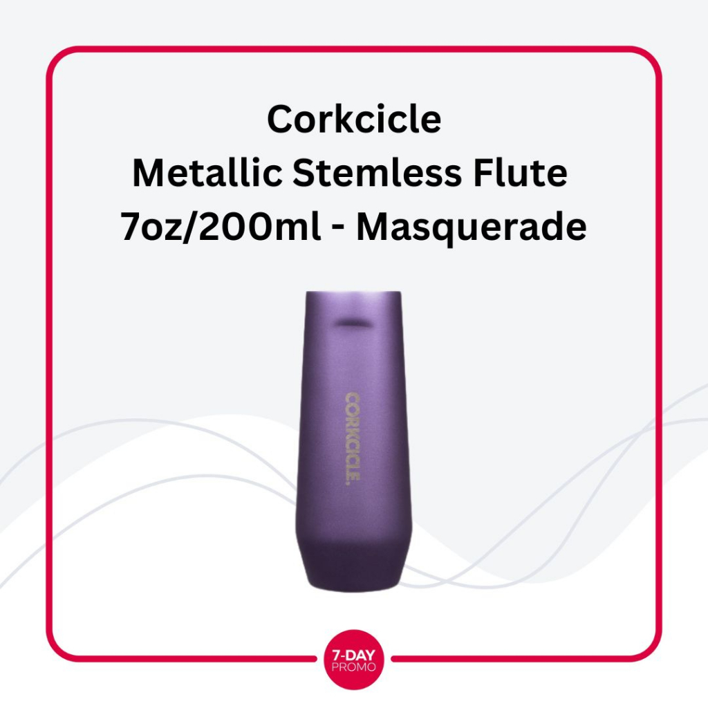 Corkcicle Metallic Stemless Flute 7oz / 200ml Botol Minum