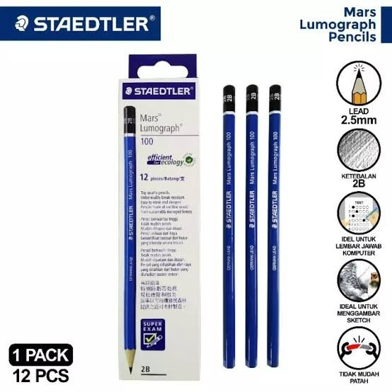 

Pensil Staedtler 2B Lumograph (1 PACK = 12 PCS)