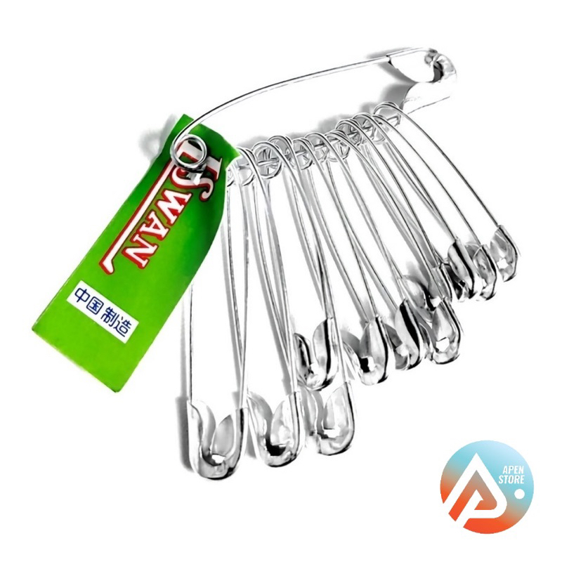 Peniti Isi 12pcs Serbaguna 1 Set 3 Ukuran Untuk Baju Celana Jilbab Hijab Pin Multifungsi Besar Sedan