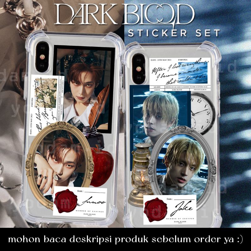 DIY STICKER CASE, STICKER AESTHETIC STIKER KPOP ANTI AIR WATERPROOF ENHYPEN DARK BLOOD BITE ME STICK