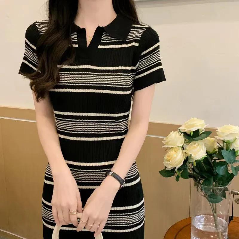 Dress Rajut Wanita Iisaii - Mini Dress Perempuan Terbaru Motif Salur