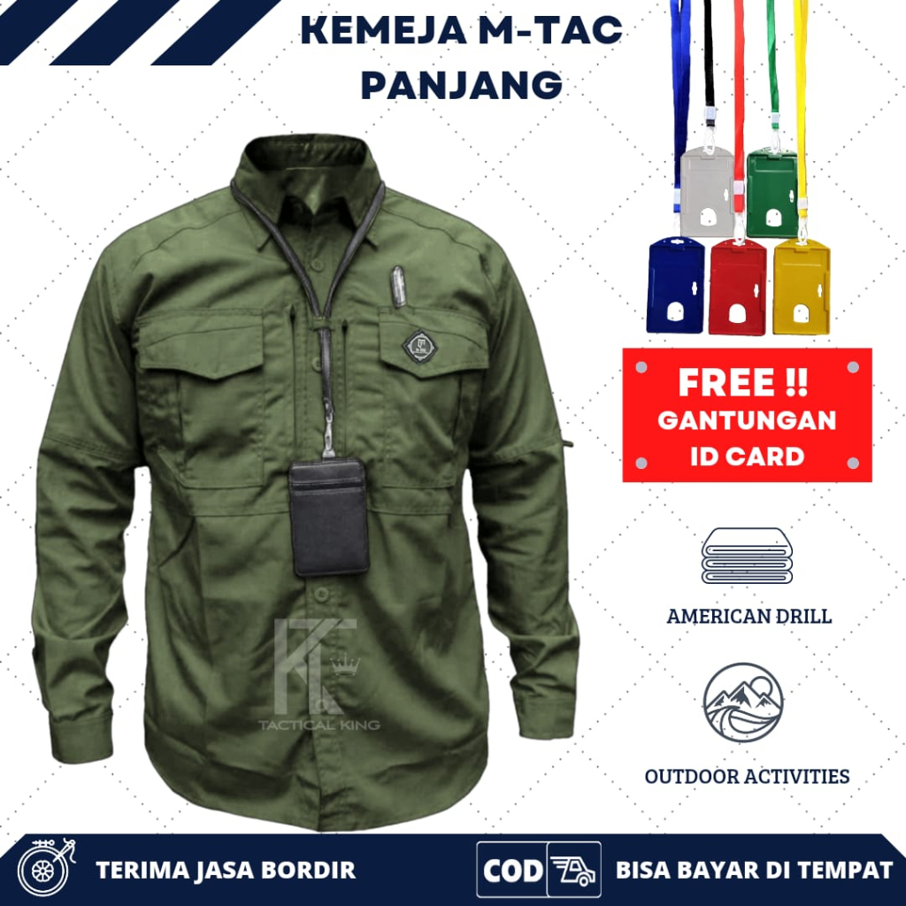 Baju Kemeja Pria Tactical Lengan Panjang Best Seller Original Bahan Baby Seragam Kerja Outdoor