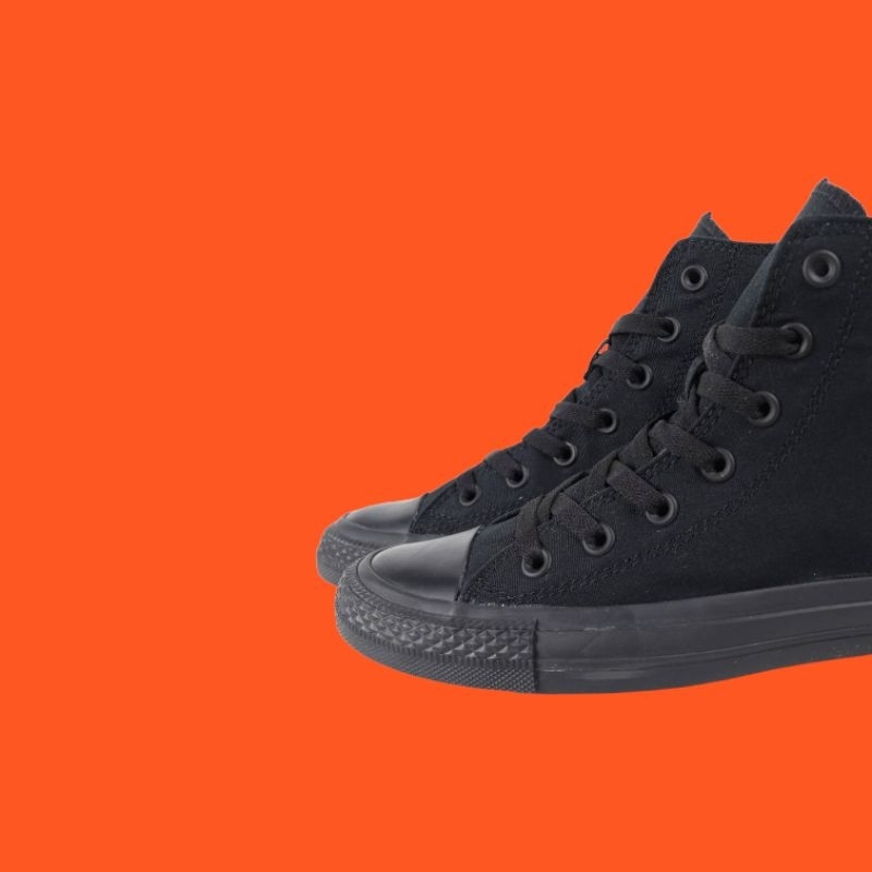 (BISA COD) SEPATU CONVERSE ALLSTAR CLASSIC HI FULL BLACK PREMIUM