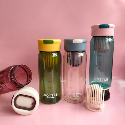 KJ5550 Botol Minum Filter Portable Olahraga Kantor Sekolah 650ml Anti Tumpah Dengan Sedotan / Tumbler