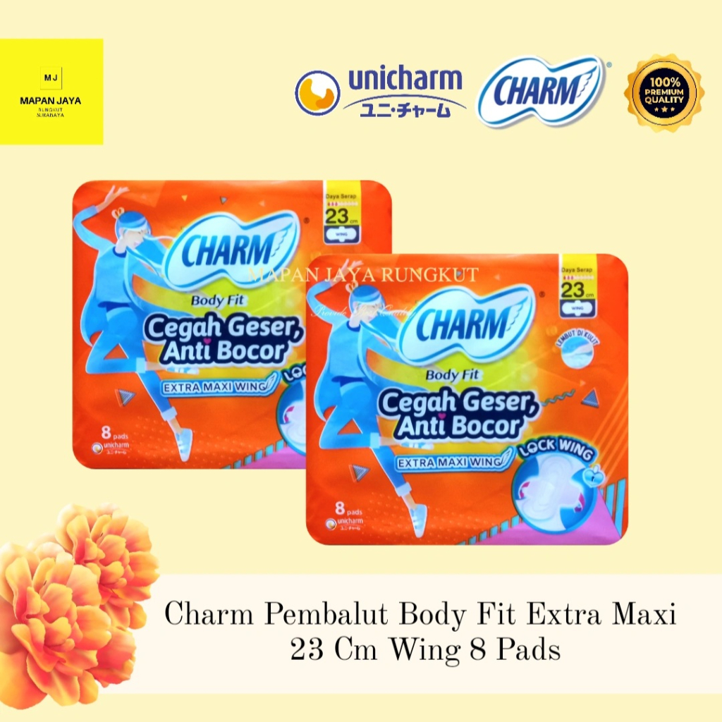 Charm Pembalut Body Fit Extra Maxi 23cm Wing 7 pads