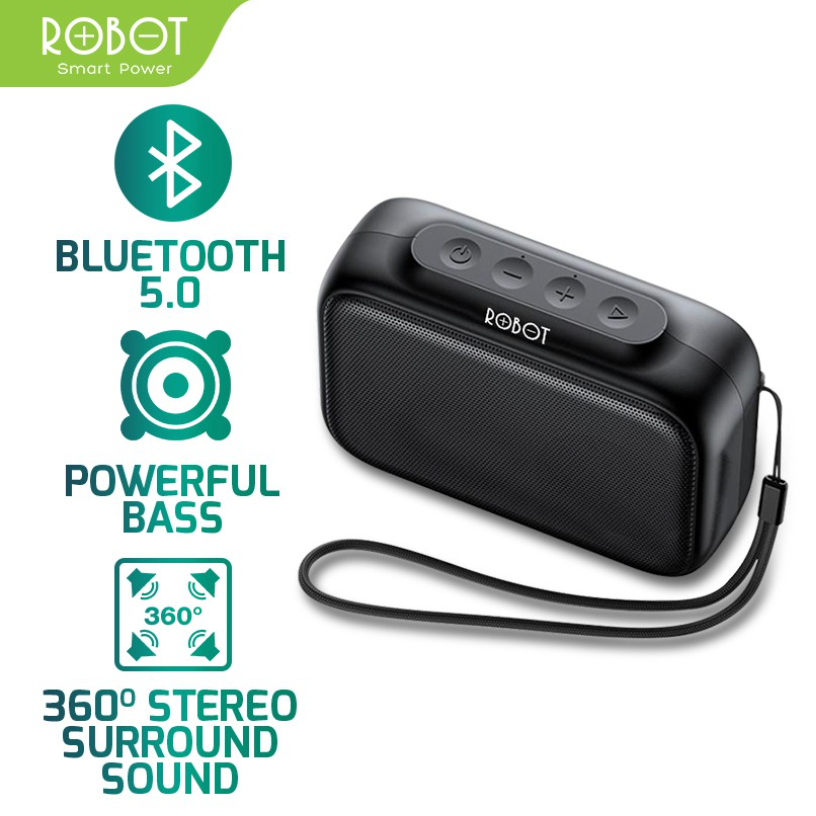 Speaker Bluetooth Robot RB100 Bluetooth 5.0 TWS Hi-Fi Sound Portable Audio Wireless Super Bass Mini Stereo Original - Garansi 1 Tahun