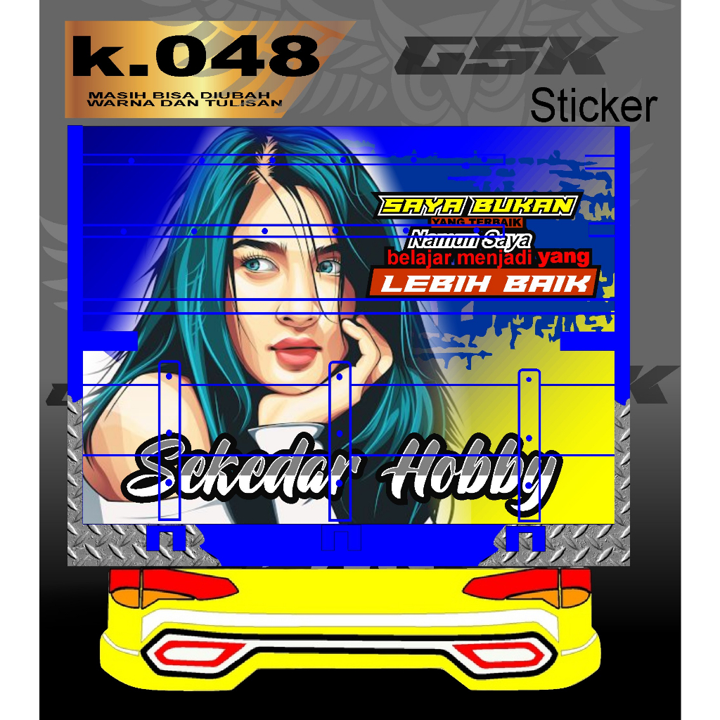 Stiker Decal Bak Belakang Truk Canter Stiker Bak Truk Giga Stiker Decal Bak k.048