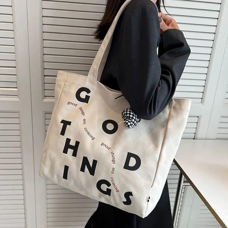 RIZKIBAG GOODTHING TOTEBAG KANVAS UNISEX KOREAN STYLE PAKAI RESLETING