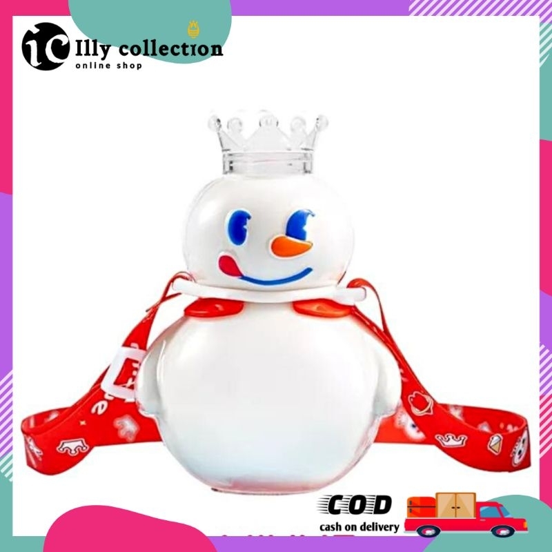 Botol Mixue Viral Transparan 700ml Dengan Tali Sedotan