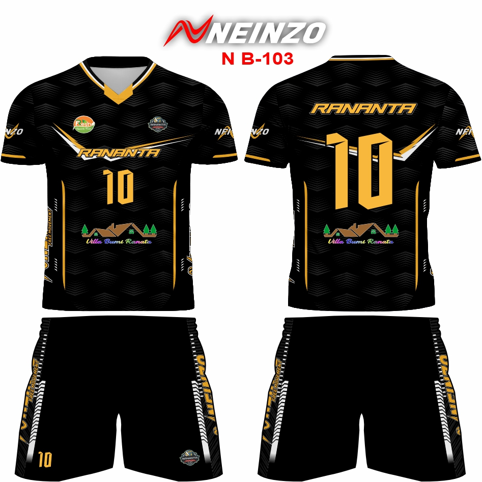 NEINZO CUSTOM SETELAN JERSEY VOLI PRINTING JERSEY VOLY RANANTA N B-103HITAM