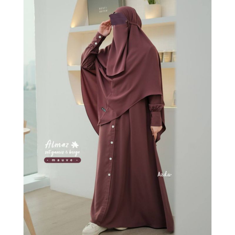 Gamis set Almaz by azda hijab | almaz set | gamis wolfis | gamis polos
