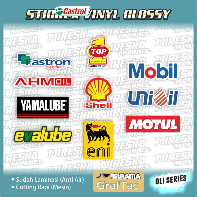 [TERBARU]  Stiker Viral Glossy Anti Air Aesthetic OLI Series | Sticker Viral | Stiker Laptop Helm Ma